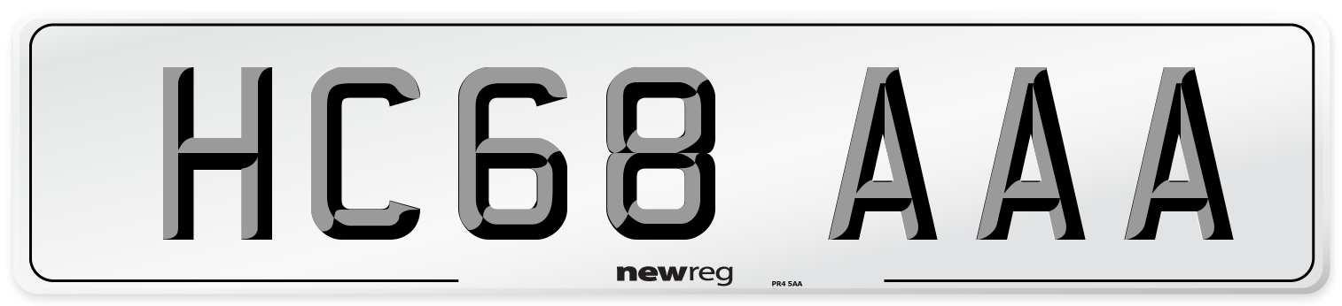 HC68 AAA Number Plate from New Reg